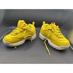 FILA Disruptor II Youth Size 9 Yellow Chunky Sneakers Shoes